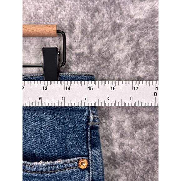 Re/Done Jeans 29 Womens 70s Ultra High Rise Stove Pipe Raw Hem Distressed - Picture 3 of 9